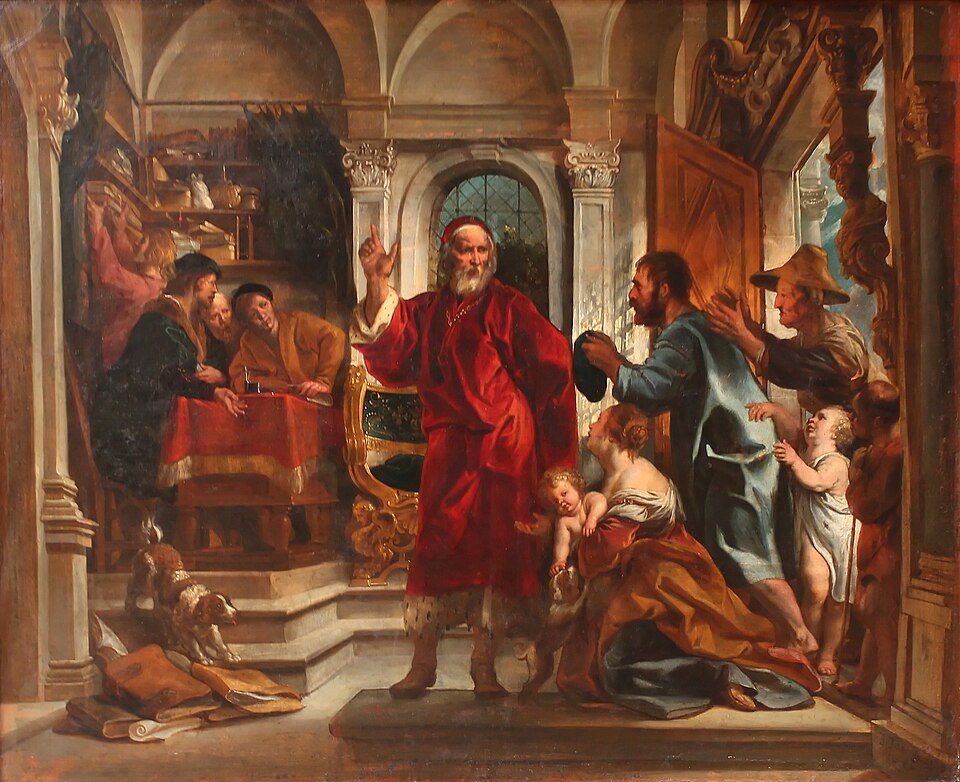 Saint Ivo of Kermartin helping the poor, by Jacob Jordaens