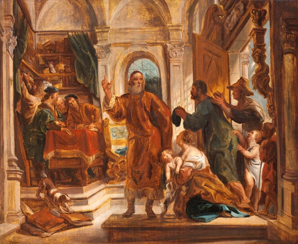 Saint Ivo of Kermartin helping the poor, by Jacob Jordaens